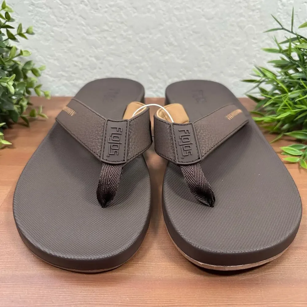 Flojos Men's Brown Flip Flop Sandals Size 9